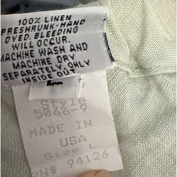 CP Shades Size L Linen Ruffle Skirt Light Green Elastic Waist Pull On Sausalito - Picture 7 of 7